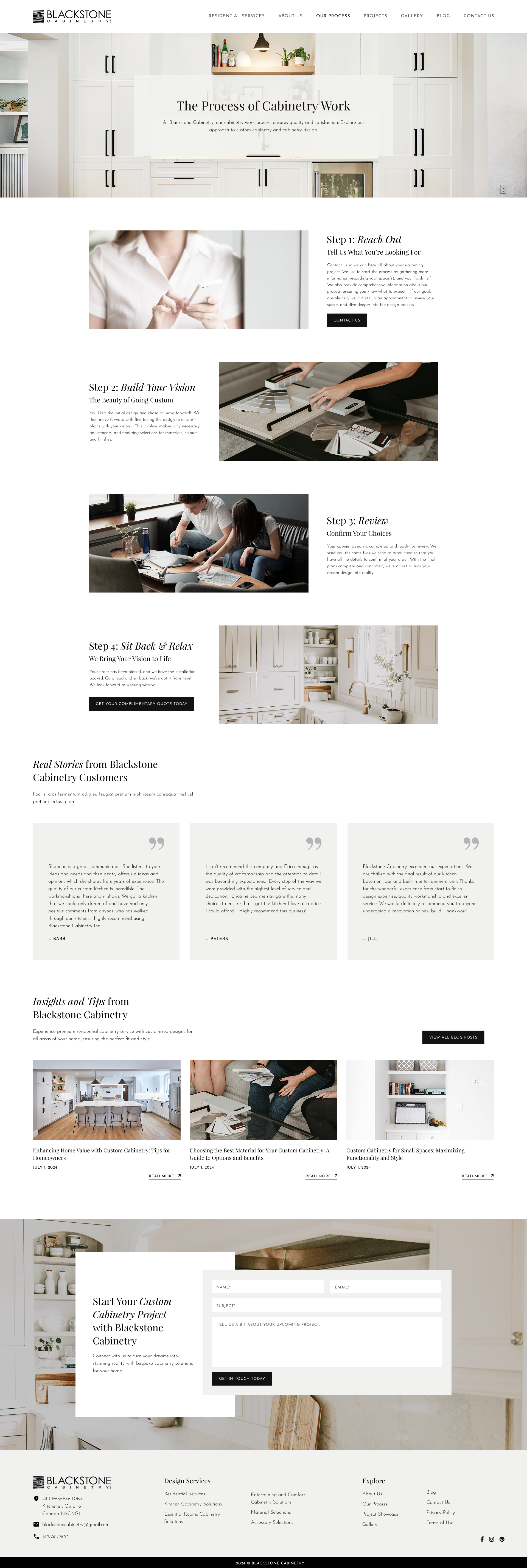 Blackstone Cabinetry - Process