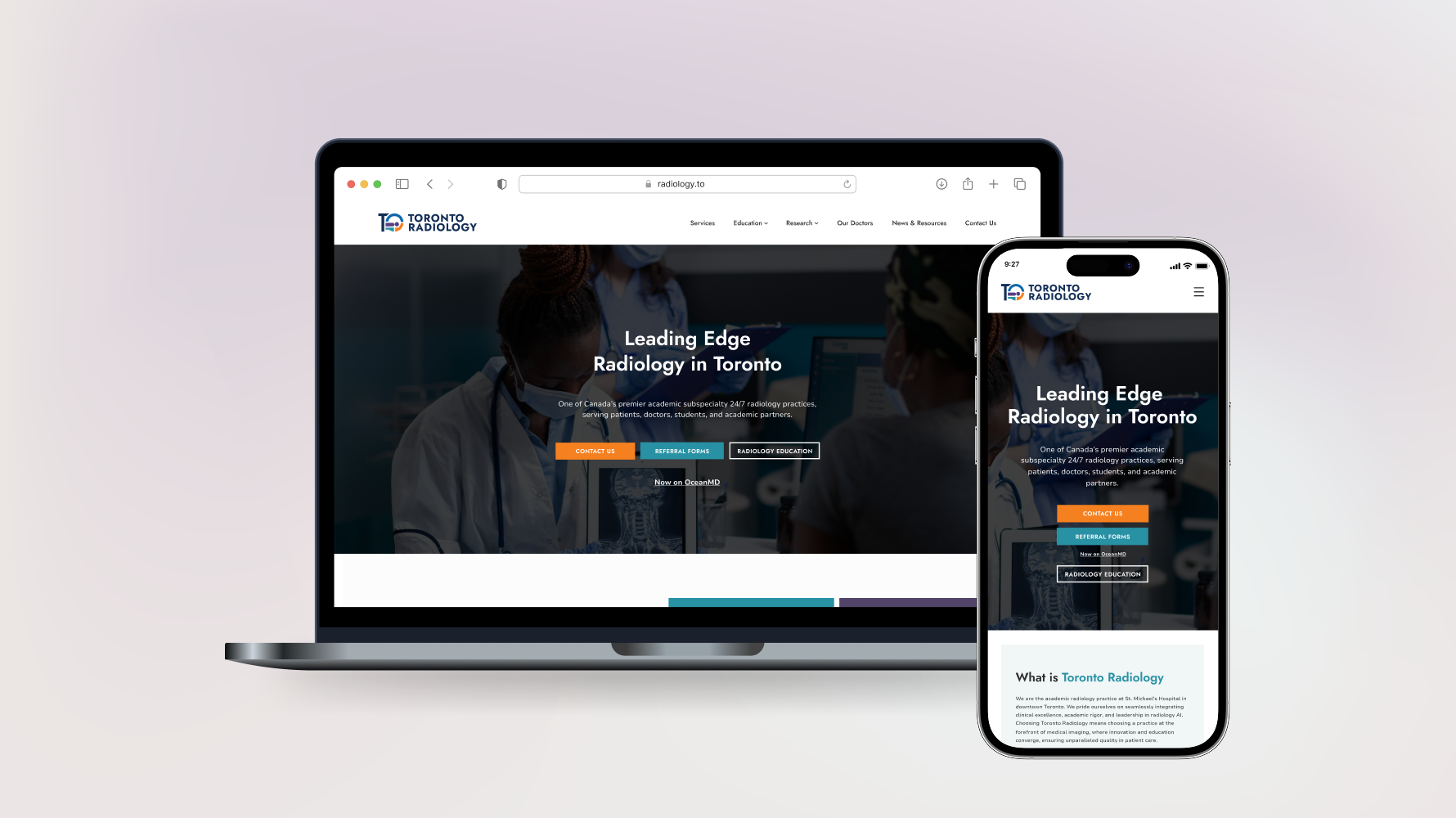 Toronto Radiology Responsive Mockup